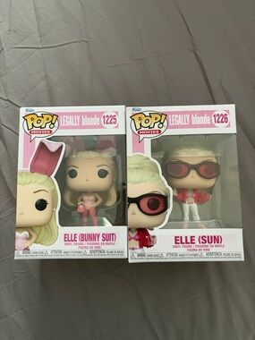 Funko Pop! Legally Blonde Elle Bunny Suit & Elle Sun - Pink, Blonde, Red NIB